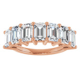 14K Gold Emerald Lab-Grown Diamond Seven-Stone Anniversary Band – 2 1/6–4 1/5 CTW - Rose Gold - view 3