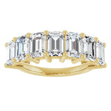 14K Gold Emerald Lab-Grown Diamond Seven-Stone Anniversary Band – 2 1/6–4 1/5 CTW - Yellow Gold - view 3