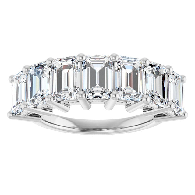 Platinum Emerald Lab-Grown Diamond Seven-Stone Anniversary Band – 2 1/6–4 1/5 CTW - view 3