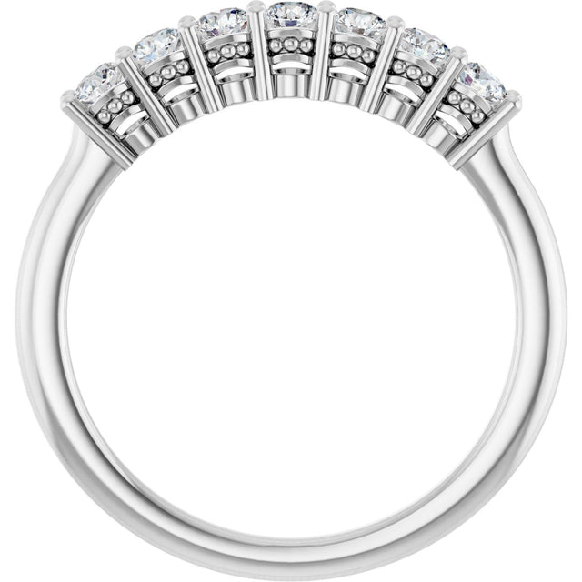 Platinum Round Natural Diamond Seven-Stone Anniversary Band – 1/5–5/8 CTW - view 2