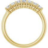 14K Gold Round Natural Diamond Seven-Stone Anniversary Band – 1/5–5/8 CTW - Yellow Gold - view 2