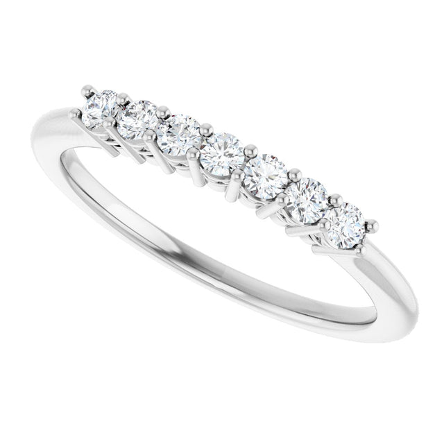 Platinum Round Lab-Grown Diamond Seven-Stone Anniversary Band – 1/5–3/4 CTW - view 5