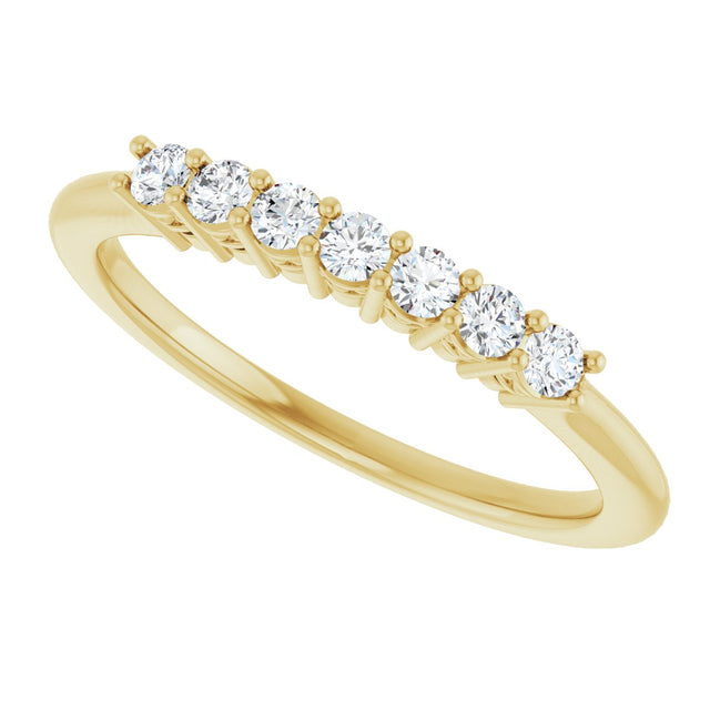 14K Gold Round Lab-Grown Diamond Seven-Stone Anniversary Band – 1/5–3/4 CTW - Yellow Gold - view 5