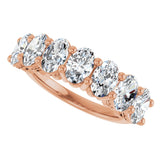 14K Gold Oval Natural Diamond Seven-Stone Anniversary Band – 1 1/2–2 1/2 CTW - Rose Gold - view 5