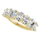 14K Gold Oval Lab-Grown Diamond Seven-Stone Anniversary Band – 6x4 mm Stones - Yellow Gold - view 5