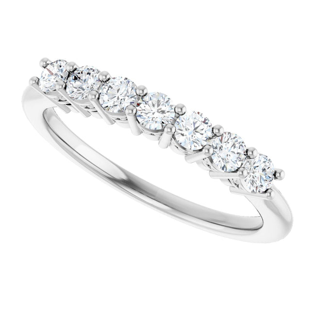 Platinum Round Lab-Grown Diamond Seven-Stone Anniversary Band – 1/5–3/4 CTW - view 5