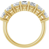 14K Gold Oval Natural Diamond Seven-Stone Anniversary Band – 1 1/2–2 1/2 CTW - Yellow Gold - view 2