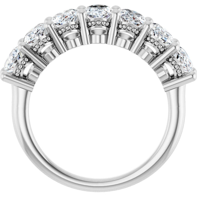 Platinum Oval Natural Diamond Seven-Stone Anniversary Band – 1 1/2–2 1/2 CTW - view 2