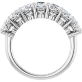 Platinum Oval Lab-Grown Diamond Seven-Stone Anniversary Band – 6x4 mm Stones - view 2