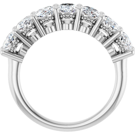 Platinum Oval Lab-Grown Diamond Seven-Stone Anniversary Band – 6x4 mm Stones - view 2