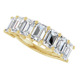 14K Gold Emerald Lab-Grown Diamond Seven-Stone Anniversary Band – 2 1/6–4 1/5 CTW - Yellow Gold - view 5