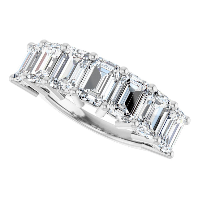 Platinum Emerald Lab-Grown Diamond Seven-Stone Anniversary Band – 2 1/6–4 1/5 CTW - view 5