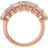 14K Gold Emerald Lab-Grown Diamond Seven-Stone Anniversary Band – 2 1/6–4 1/5 CTW - Rose Gold - view 2