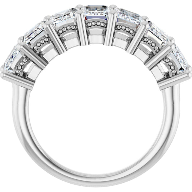 Platinum Emerald Natural Diamond Seven-Stone Anniversary Band – 2 1/2–4 1/5 CTW - view 2