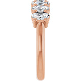 14K Gold Oval Natural Diamond Seven-Stone Anniversary Band – 1 1/2–2 1/2 CTW - Rose Gold - view 4
