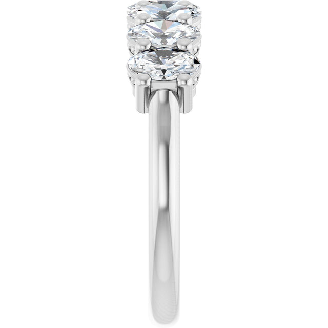 Platinum Oval Natural Diamond Seven-Stone Anniversary Band – 1 1/2–2 1/2 CTW - view 4