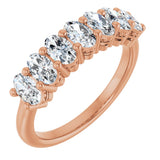 14K Gold Oval Natural Diamond Seven-Stone Anniversary Band – 1 1/2–2 1/2 CTW - Rose Gold