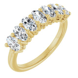 14K Gold Oval Lab-Grown Diamond Seven-Stone Anniversary Band – 5x3 mm Stones - Yellow Gold
