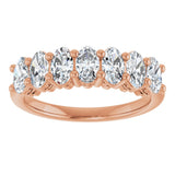 14K Gold Oval Lab-Grown Diamond Seven-Stone Anniversary Band – 5x3 mm Stones - Rose Gold - view 3