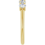 14K Gold Round Natural Diamond U-Prong Five-Stone Anniversary Band – 3.5 mm Stones - Yellow Gold - view 4