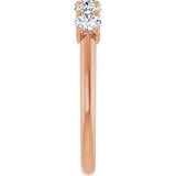 14K Gold Round Natural Diamond U-Prong Five-Stone Anniversary Band – 3.5 mm Stones - Rose Gold - view 4