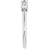 Platinum Round Lab-Grown Diamond U-Prong Five-Stone Anniversary Band – 3.5 mm Stones - view 4