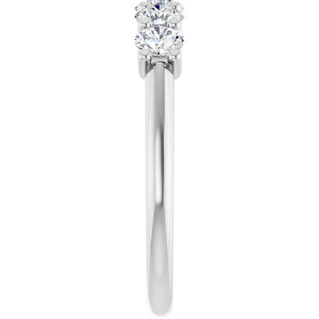 Platinum Round Natural Diamond U-Prong Five-Stone Anniversary Band – 3.5 mm Stones - view 4