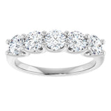 Platinum Round Lab-Grown Diamond U-Prong Five-Stone Anniversary Band – 4.1 mm Stones - view 3