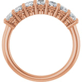 14K Gold Oval Natural Diamond Seven-Stone Anniversary Band – 1 1/2–2 1/2 CTW - Rose Gold - view 2