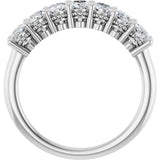 Platinum Oval Lab-Grown Diamond Seven-Stone Anniversary Band – 5x3 mm Stones - view 2
