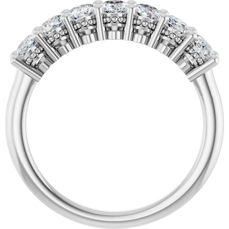 Platinum Oval Lab-Grown Diamond Seven-Stone Anniversary Band – 5x3 mm Stones - view 2