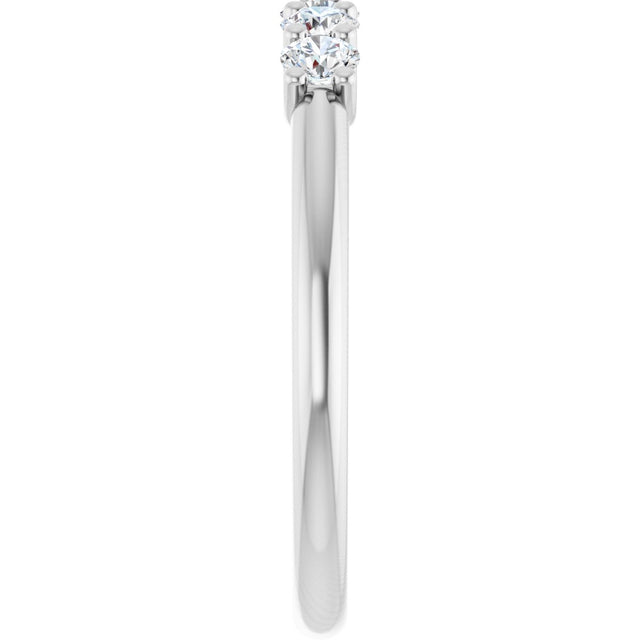 Platinum Round Lab-Grown Diamond U-Prong Five-Stone Anniversary Band – 2.75 mm Stones - view 4