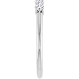 14K Gold Round Lab-Grown Diamond U-Prong Five-Stone Anniversary Band – 2.75 mm Stones - White Gold - view 4