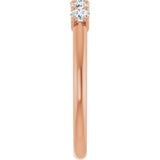 14K Gold Round Lab-Grown Diamond U-Prong Five-Stone Anniversary Band – 2.75 mm Stones - Rose Gold - view 4