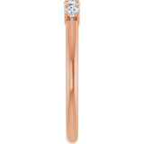 14K Gold Round Lab-Grown Diamond U-Prong Five-Stone Anniversary Band – 2.5 mm Stones - Rose Gold - view 4