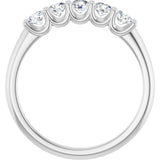Platinum Round Lab-Grown Diamond U-Prong Five-Stone Anniversary Band – 3 mm Stones - view 2
