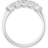 Platinum Round Lab-Grown Diamond U-Prong Five-Stone Anniversary Band – 3.4 mm Stones - view 2