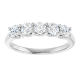 14K Gold Round Lab-Grown Diamond U-Prong Five-Stone Anniversary Band – 3.4 mm Stones - White Gold - view 3