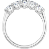Platinum Round Lab-Grown Diamond U-Prong Five-Stone Anniversary Band – 3.8 mm Stones - view 2