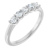 Platinum Round Lab-Grown Diamond U-Prong Five-Stone Anniversary Band – 2.75 mm Stones