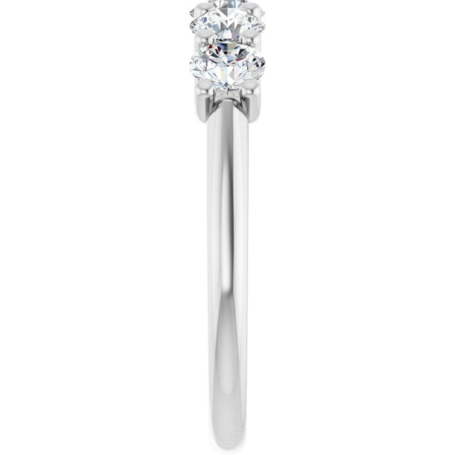 Platinum Round Lab-Grown Diamond U-Prong Five-Stone Anniversary Band – 3.8 mm Stones - view 4