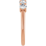 14K Gold Round Lab-Grown Diamond U-Prong Five-Stone Anniversary Band – 3.8 mm Stones - Rose Gold - view 4