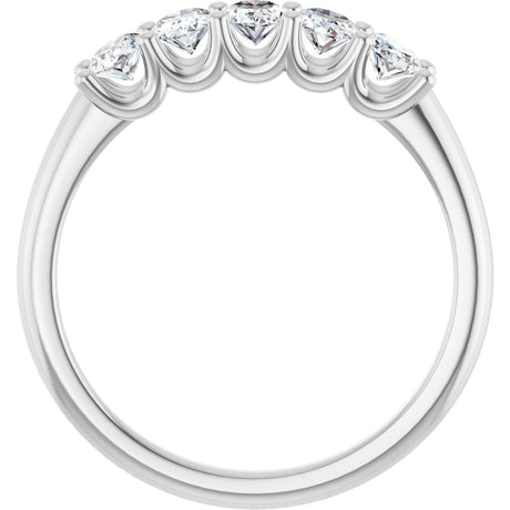 Platinum Oval Lab-Grown Diamond U-Prong Five-Stone Anniversary Band – 5x3 mm Stones - view 2
