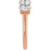 14K Gold Oval Lab-Grown Diamond U-Prong Five-Stone Anniversary Band – 6x4 mm Stones - Rose Gold - view 4
