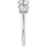 Platinum Oval Lab-Grown Diamond U-Prong Five-Stone Anniversary Band – 6x4 mm Stones - view 4