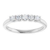 Platinum Round Lab-Grown Diamond U-Prong Five-Stone Anniversary Band – 2.5 mm Stones - view 3
