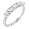 Platinum Round Lab-Grown Diamond U-Prong Five-Stone Anniversary Band – 3.4 mm Stones