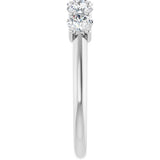 Platinum Round Lab-Grown Diamond U-Prong Five-Stone Anniversary Band – 3.75 mm Stones - view 4