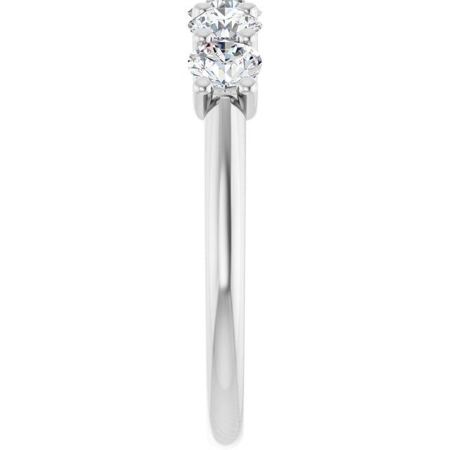 Platinum Round Lab-Grown Diamond U-Prong Five-Stone Anniversary Band – 3.75 mm Stones - view 4