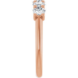 14K Gold Round Lab-Grown Diamond U-Prong Five-Stone Anniversary Band – 3.75 mm Stones - Rose Gold - view 4
